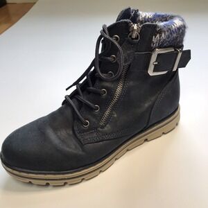 Cliff by White Mountain tie up Blue Ankle Boot Womens shoes size 7